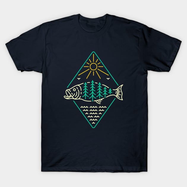 Born to Fish Forced to Work T-Shirt by VEKTORKITA